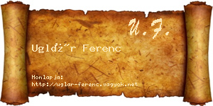 Uglár Ferenc névjegykártya