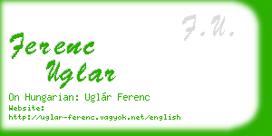 ferenc uglar business card